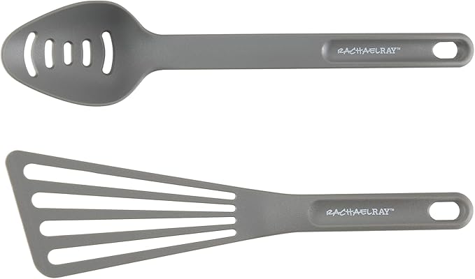 Rachael Ray - 16802 Rachael Ray Cucina Nonstick Cookware Pots and Pans Set 12 Piece Sea Salt Gray