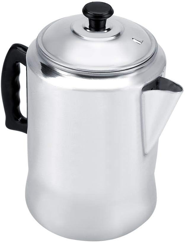 Haofy Aluminum Alloy Coffee Maker Pot Percolator Tea Kettle Stove Top with Lid Silicone Cool Grip