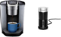 Keurig K-Elite Single-Serve K-Cup Pod Coffee Maker Brushed Silver &amp Standalone Frother Works Non-Dairy Milk Hot and Cold Frothing 6 Oz Black