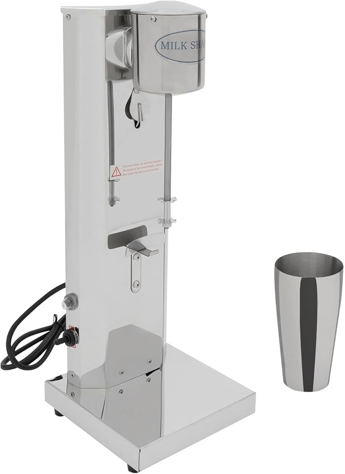PERFERATE Electric Milkshake Maker Machine 110V Commercial Milkshake Machine 2 Speeds Stainless Steel Smoothie Blender 22-Oz/Cup Drink Mixer Frappe Machines for cafe Milk Tea Shop