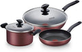 Cookware 3Pcs Cookware Set Non-Stick Cookware Frying Pan Cooking Pot &amp Pan Saucepan with Glass Lid