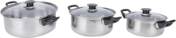 Tnfeeon Home Kitchen Cookware Sets with Glass Lid Sturdy Noodles Pot Kitchen Cooking Pots and Pans for Indoor Boiling Soups Sauce Cookware Sets Sturdy Noodles Cooking and Pans