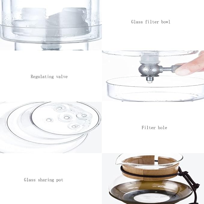 Beverage Equipment Small Cold Brew Coffee Maker Coffee Maker in Glass with Stainless Steel Adjustable Dripper Siphon Coffee Maker with scale Siphon Coffee Maker