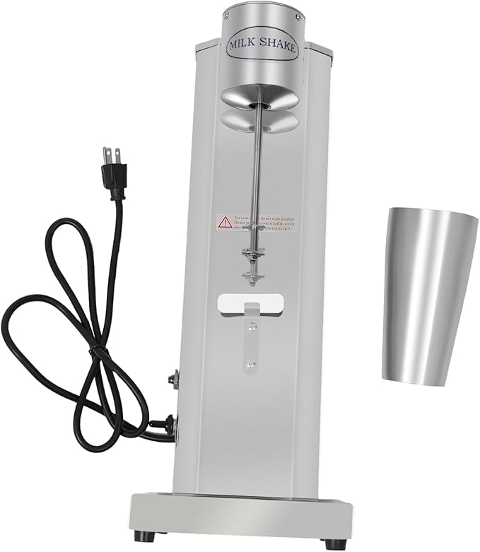 Milkshake Machine 180W 110V Electric Beverage Blender with 2 Speed Adjustable Commercial Electric Milkshake Maker with Pp Graduated Cup 0.21 Gal Capacity for Protein ShakesIce Cream
