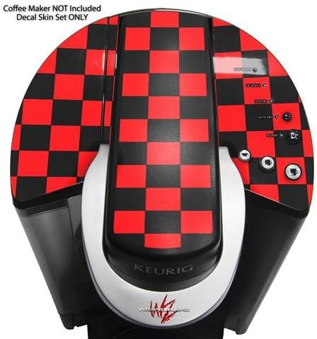 Decal Style Vinyl Skin compatible with Keurig K40 Elite Coffee Makers Checkers Red (COFFEE MAKER NOT INCLUDED)