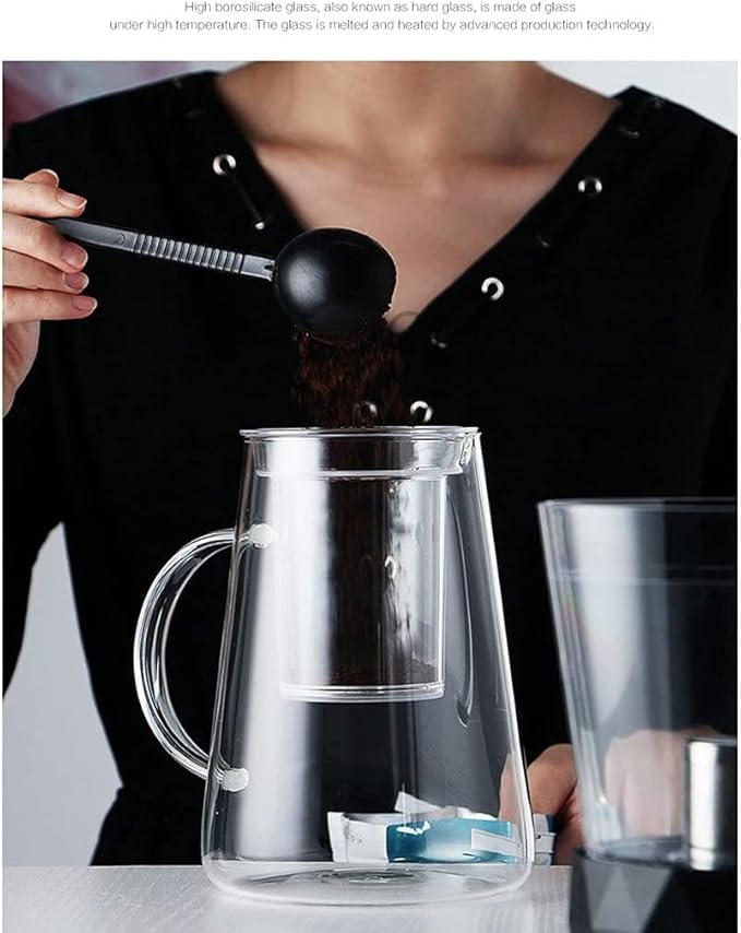Habiba Iced Drip Coffee Maker Modern Cold Brew Coffee Maker 600ML/20.29oz Siphon Coffee Maker with Adjustable Water Flow Iced Coffee Maker for Home Office Reusable