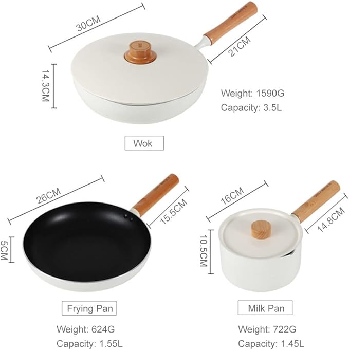 Cookware Set 5 Piece Nonstick Steak Egg Frying Pan Thickening Milk Pan Cooking Utensils Kitchen Utensils
