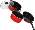 3-Piece Non-Stick Frying Pan Soup Pot and Milk Pan Set Sturdy Kitchen Cookware Heat-Resistant Handles for Daily Cooking and Meal Prep