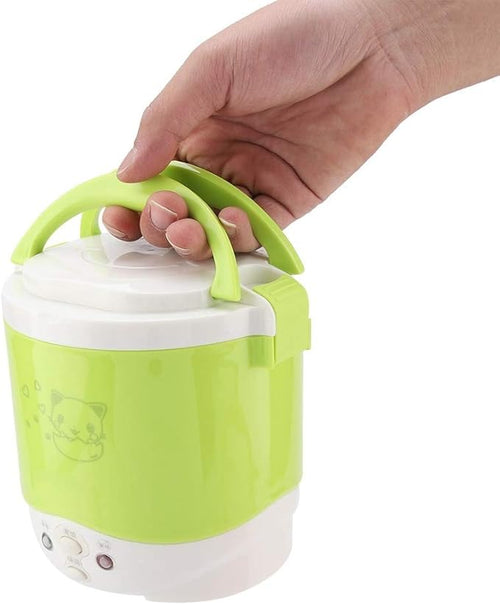 12V 100W 1L Portable Rice Cooker Multifunctional Electric Food Steamer Fast Cooking for Travel Camping (Green)