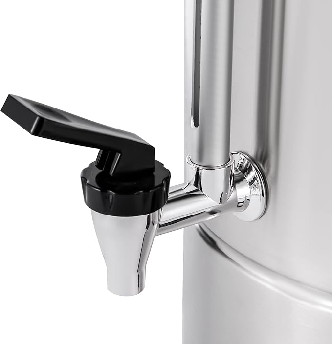 Coffee Urn 15L/3.96 Gal Electric Coffee Maker with Filter &amp Faucet 1400W Fast Heating 304 Stainless Steel Hot Beverage Dispenser with Adjustable Temp for Large Gatherings Parties Buffet Wedding