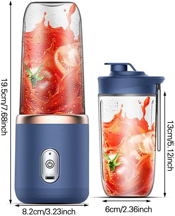 Electric Juice Maker Portable Blender Smoothie Juicer Fruit Machine with 400ml Capacity 1200mAh Rechargeable Battery USB Charging Food-Grade Non- Materials Unique Safety Design Lig