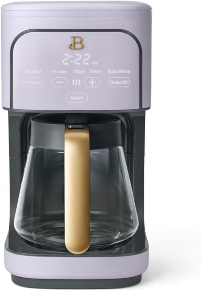 12-Cup Programmable Coffee Maker with 24h Timer &amp Brew Strength Settings Drip Brewer for Rich Flavor (Lavender)