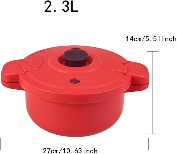 Microwave Rice Cooker Small Food Grade PP Kitchenware Anti Scald Handle Easy Clean No Fire Cookware Soup Pot