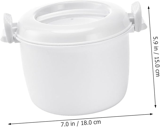 2pcs Microwave Rice Cooker Compact Food-grade Steamer for Rice Pasta and Vegetables for Home Office and Dorm Small