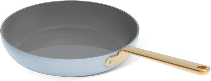 Nonstick Ceramic Cookware Set (12 Piece) Pots Frying Pans Lids and Kitchen Storage Oven Safe Pan Set &amp Compatible with All Stovetops - (Cornflower Blue)