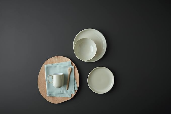 Denby - Linen Cream White Coupe Cereal Bowls Set of 4 - Dishwasher Microwave Safe Crockery - Ceramic Stoneware Tableware Natural Tones - Bowls For Soup