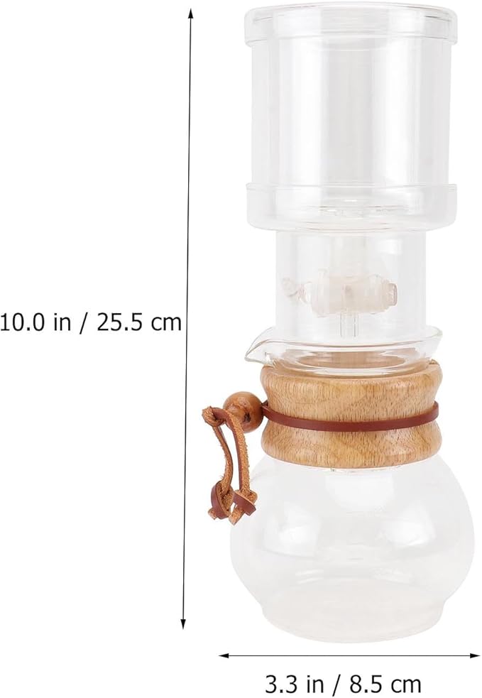 KESYOO Glass Cold Brew Coffee Maker Set 1pcs Handcrafted Ice Drip Coffee Pot with Integrated Borosilicate Glass and Storage