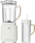 PowerExact Blender System with PrecisionSense Technology 700W Motor 50oz Tritan Jar 20oz Personal Cup Stainless Steel Blades (White Icing)