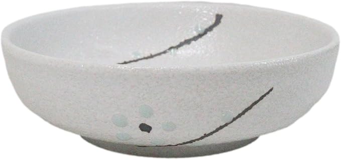 Ebros Gift Modern Yukino Hana Snow Flowers Ceramic Dinnerware Serveware Kitchenware Set Oriental Asian Restaurant Supply (Pack Of 5 Soup Salad Rice Shallow Bowls Deep Plates 10oz)