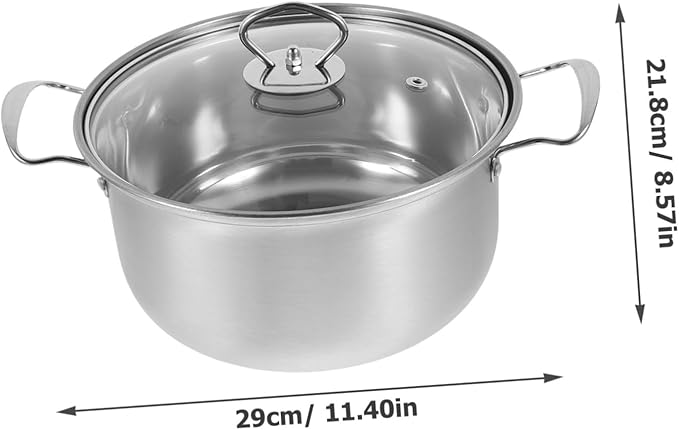 PRETYZOOM Steel Cookware Set Stainless Steel Pot Set Frying Pan Soup Pot Cooking Pan Kitchen Utensil
