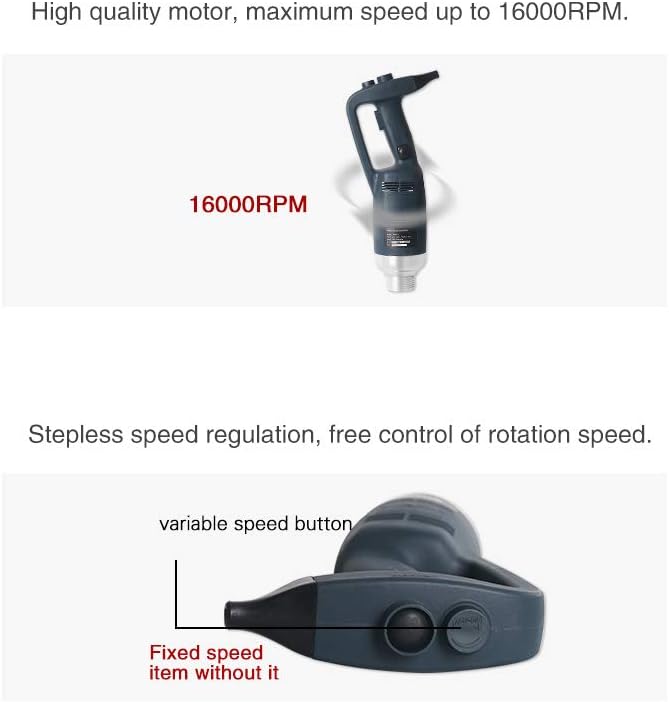 500W Commercial Hand Blender with 500mm Stick- Variable Speed Heavy Duty Electric Stick Blender - with Locking and Button