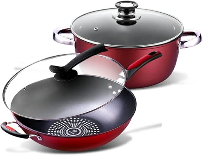Cookware Cookware Set Soup Pot Set Frying Pan Milk Pot Cooking Pot Pan Cooker Non-Stick Pan Set Casserole Wok