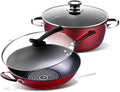 Cookware Set Soup Pot Set Frying Pan Milk Pot Cooking Pot Pan Induction Cooker Non-Stick Pan Set Casserole Wok (B Variety Pack)