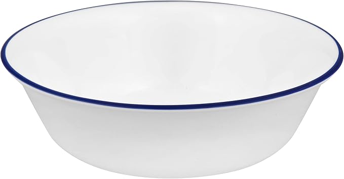 Corelle Dinnerware Set (4pc Set Ocean Blues)-Set for 4 | Includes 4 x Cereal/Soup Bowls | 80% Recycled Glass | 3 X More Durable Half the Space &amp Weight of Traditional Ceramic