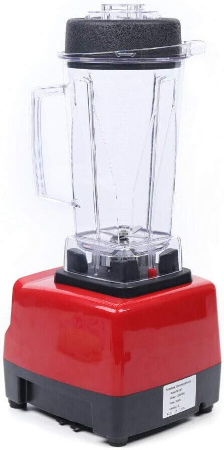 110V Professional 2L 1500W 2HP Heavy Duty Commercial Grade Countertop Electric Mixer Juicer Mixer Food Processor for Crushing Ice Frozen Dessert SoupFishSpeed 4300RPM (Red+Black)