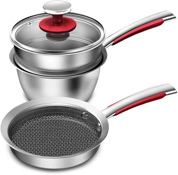 Cookware Kitchen Pan Set 16cm Breakfast Pots for Kitchen Frying Pan Milk Pot Stainless Steel Cooking Pots Nonstick Cookware Sets