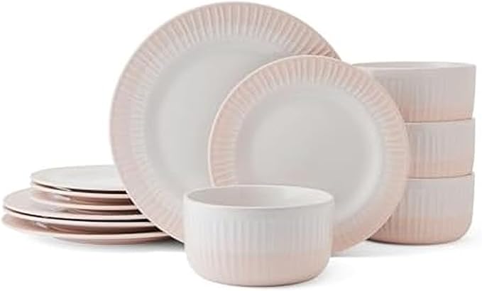 Rising Up 12 Piece Dinnerware Set Service for 4 Blush