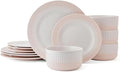 Rising Up 12 Piece Dinnerware Set Service for 4 Blush