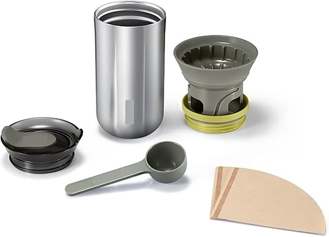 Portable Drip Coffee Maker with 10 Cone Paper Filter Stainless Steel Pour Over Coffee Brewer
