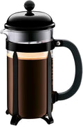Bodum 34oz Chambord French Press Coffee Maker High-Heat Borosilicate Glass Stainless Steel Black – Made in Portugal