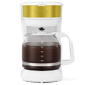 Holstein Housewares 12-Cup Coffee Maker 61oz Drip Coffee Machine with Glass Carafe Auto Pause &amp Serve Compact Design – Ideal for Home Office &amp Travel Coffee Brewing White and Gold