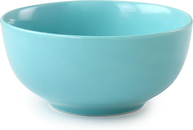 18 Piece Porcelain Dinnerware Set – Service for 6 Microwave &amp Dishwasher Safe Plates and Bowls – Elegant Multicolor Tableware in White Dark Blue Mint Green and Blue (Blue)