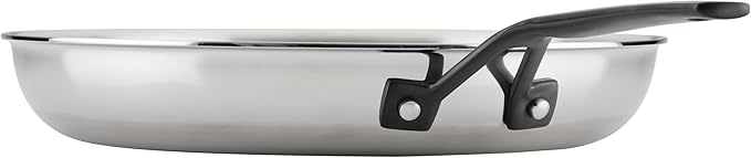 KitchenAid 5-Ply Clad Stainless Steel and Nonstick Induction Frying Pans/Skillet Set 8.25 Inch and 12.25 Inch - Polished Stainless Steel