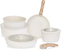 9 Pcs Pots and Pans Set Nonstick Cookware Set with Lids and Wooden Handles Cooking Frying Pans &amp Saucepans All Stovetop Safe Up To 480°F Dishwasher Safe Aluminum Alloy