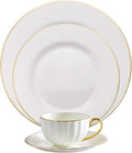 24 Piece Dinnerware Sets for 6 Bone China dishes set with Dinner Plate coffee cups and saucersScratch ResistantPure white minimalist style XG06