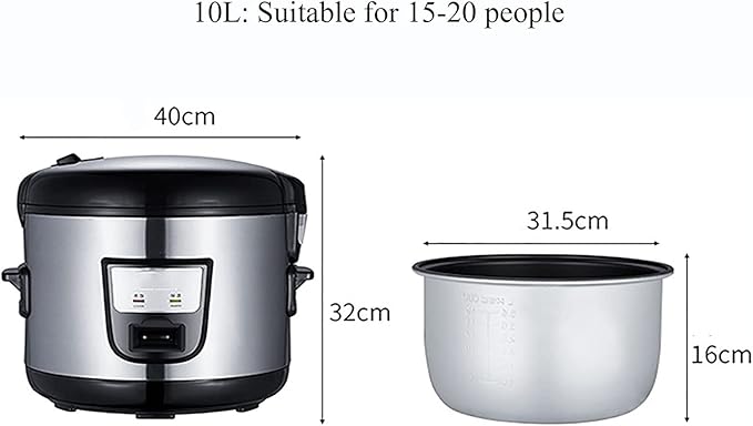 Household Electric Rice Cooker Commercial Non-Stick Large Rice Cooker Automatic Insulation For Hotels Restaurants Canteens For 8-40 People(10L)