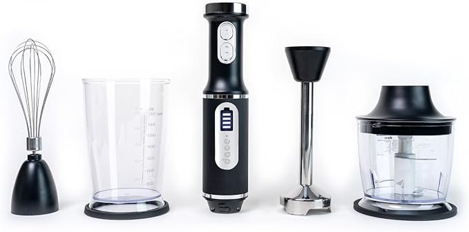 dace DA-CSTICK-BK cordless immersion blender handheld with Long Battery Life USB Chargeable | Cordless Immersion Blender Handheld for Home Outdoor | On-the-Go Blending
