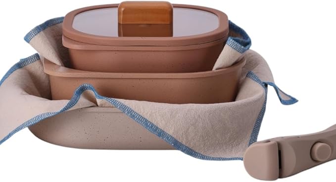 FIKA Objet Comfort 7-Piece Kitchen Nonstick Healthy Cooking Cookware Set with Lid Detachable Handle Induction Compatible All-in-One Kitcheware Easy to Store Great Gift Made in Korea (TERRACOTTA)