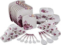 Maharaja Royal Melamine Unbreakable Microwave Safe Dinner Set (White and Purple) -40 Pieces Service for 6