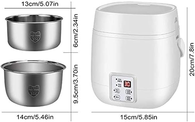 MZBDYYF Low Sugar Removing Mini Rice Cooker - Small Hunger Slow Cooker with Stainless Steel Pot Steamer Timer