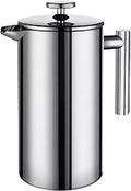 Coffee Carafe Coffee Machine Stainless Steel Coffee Filter Double Wall Large Capacity Manual Coffee Maker Convenient(1000ml)