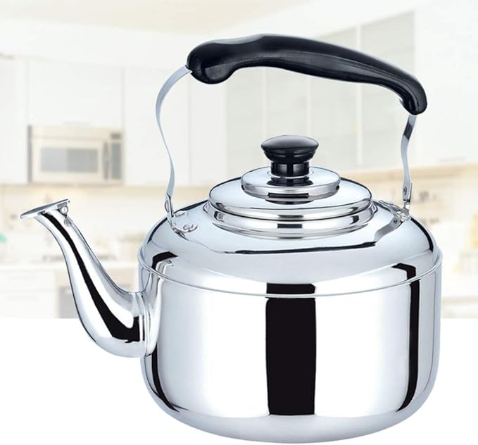 Glass Coffee Maker Water Bottle Metal Glass Coffee Pot Teapot for Stovetop Water Pouring Kettle Coffee Kettle Pour Over Teakettle for Home Household Heating Water KettleSilver-20x12.2x24cm