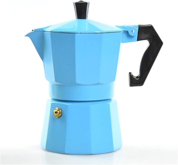 Percolator Coffee Pot Color Coated Aluminum Coffee Pot 1-3 Cups Espresso Coffee Red/Yellow/Blue Coffee Machine (Color : Blue)