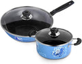 Cookware SetInduction Frying Pan and Saucepan Set with Lids Stay Cool HandlesPan Set 2 PieceCan be Used for Gas and Induction Cooker woks lid