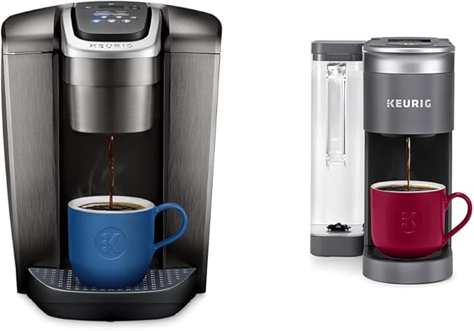 Keurig K-Elite Single-Serve K-Cup Pod Coffee Maker Brushed Slate 12 oz. Brew Size &amp K-Supreme SMART Coffee Maker MultiStream Technology Brews 6-12oz Cup Sizes Gray