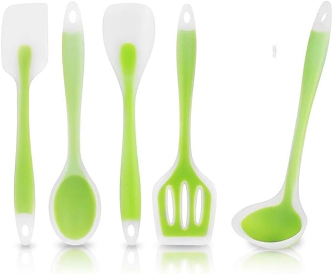 5 pcs Silicone Cooking Spatula Cooking Spoon Soup Ladle-egg Kitchen Tools Set Silicon Cooking Utensil Set